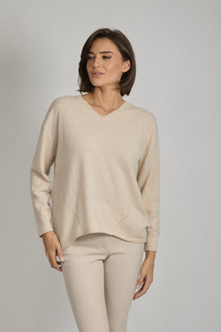 V NECK JUMPER WITH SEQUIN-LIN