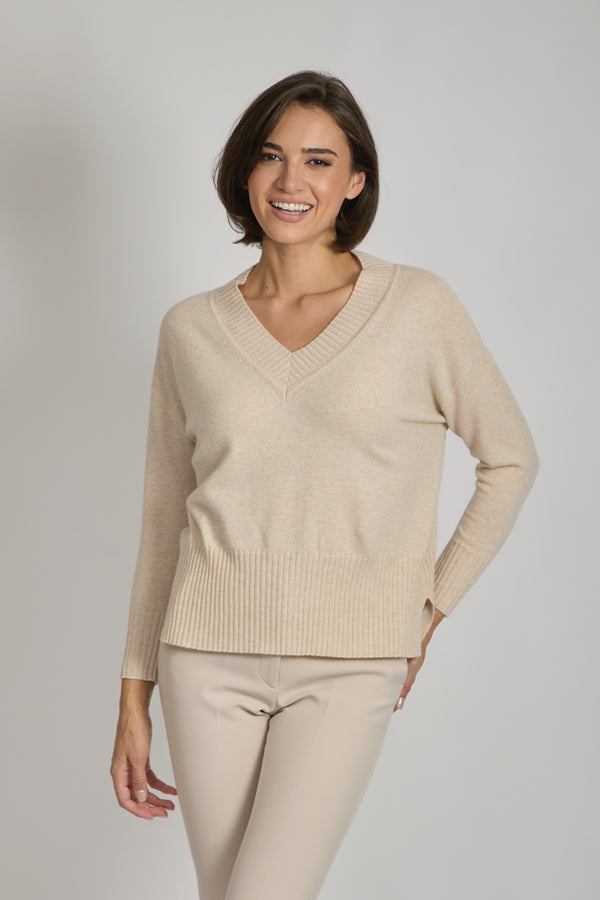 V NECK JUMPER-LIN