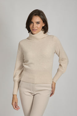 ROLL NECK BALLOON SLEEVES JUMPER-LIN