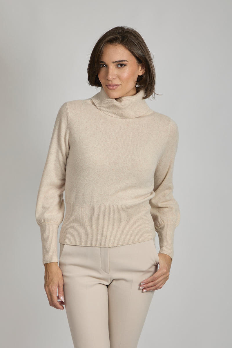 ROLL NECK BALLOON SLEEVES JUMPER-LIN
