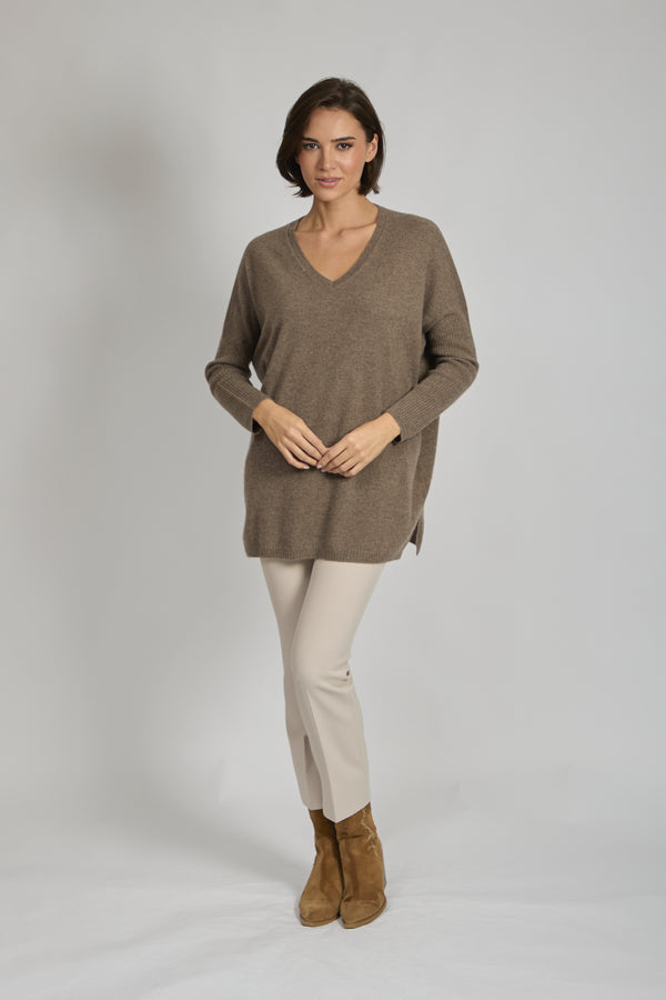 CASHMERE TUNIC-TOAST