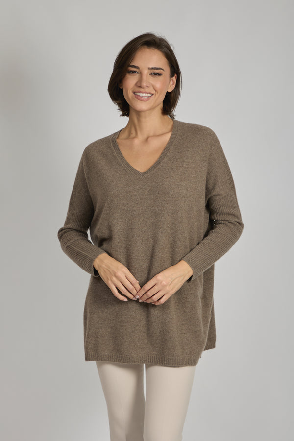 CASHMERE TUNIC-TOAST