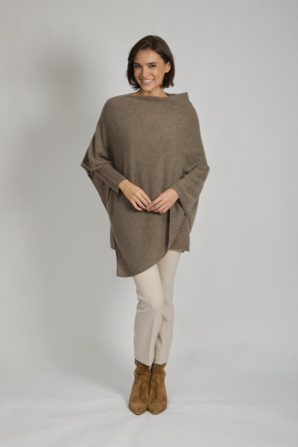 CASHMERE PONCHO- TOAST