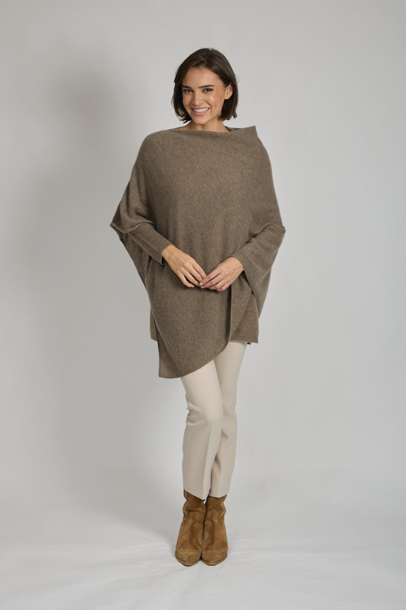 CASHMERE PONCHO- TOAST