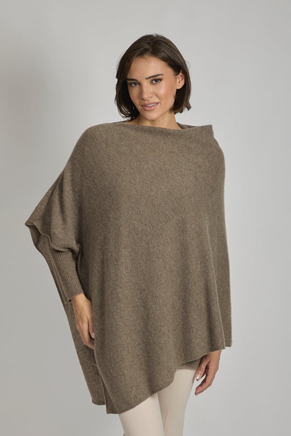 CASHMERE PONCHO- TOAST