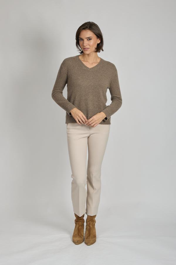 V NECK JUMPER-TOAST