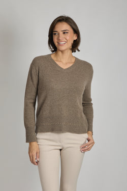 V NECK JUMPER-TOAST