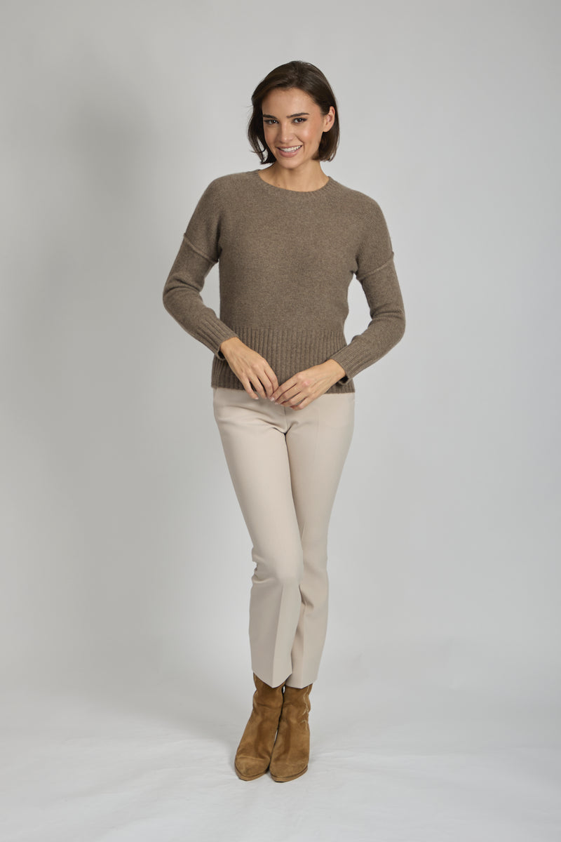 CREW NECK JUMPER-TOAST