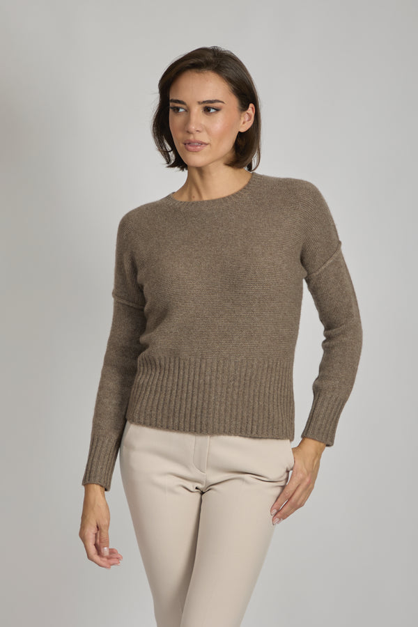 CREW NECK JUMPER-TOAST