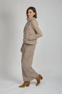 PADDED CASHMERE VEST-NOCCIOLA