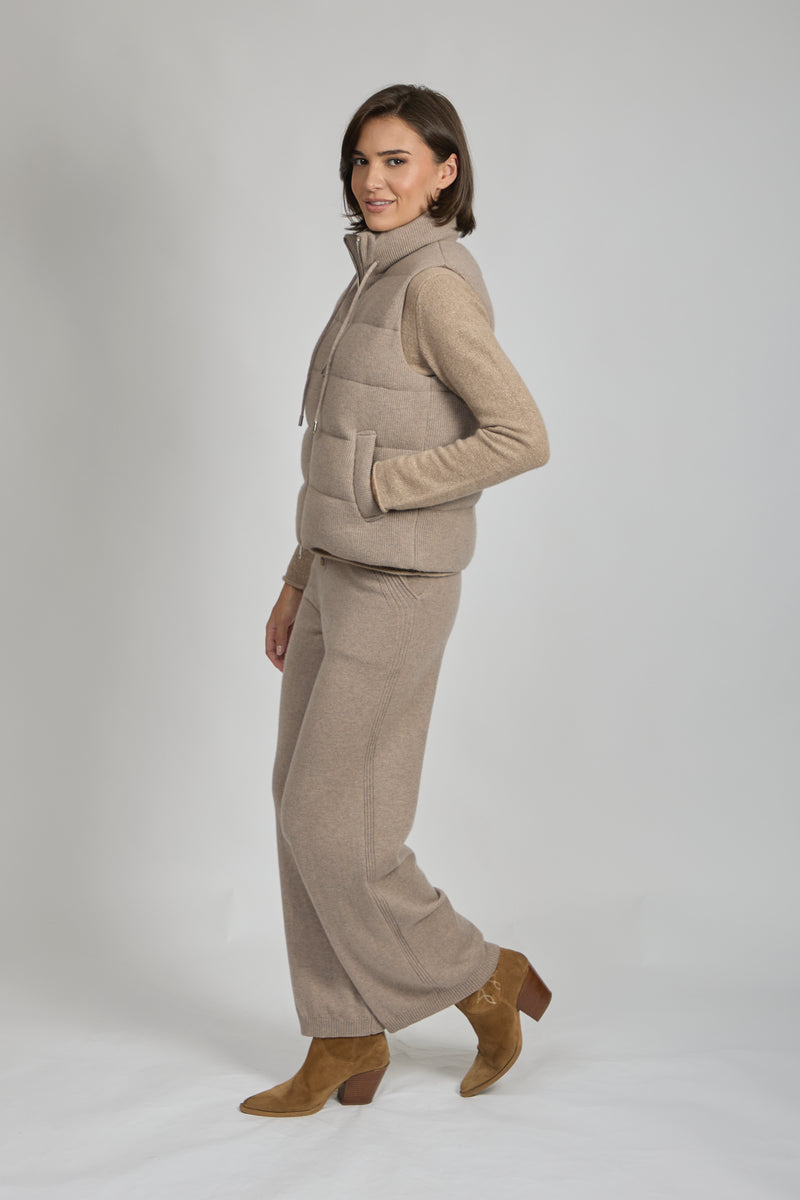 PADDED CASHMERE VEST-NOCCIOLA