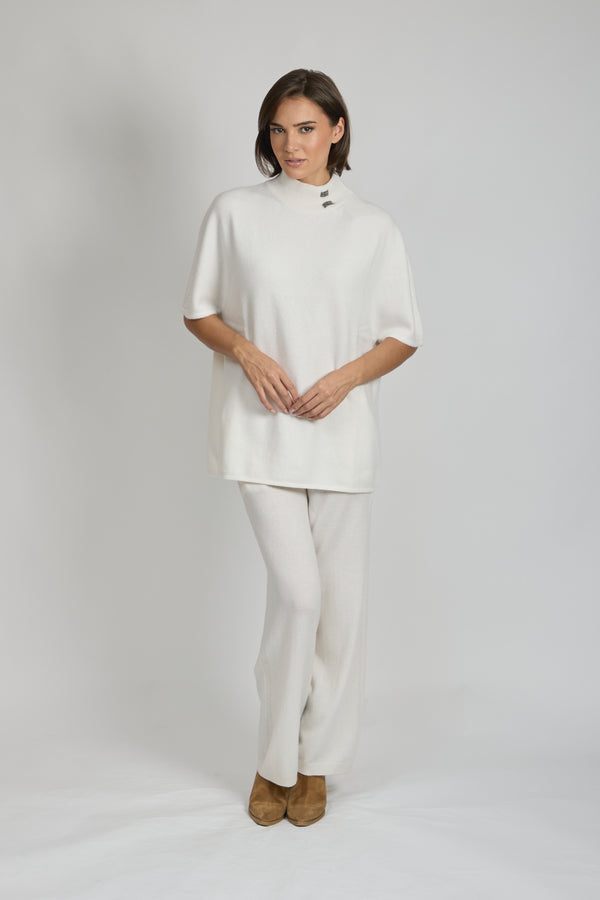 HIGH NECK JUMPER WITH DETAILS-WHITE