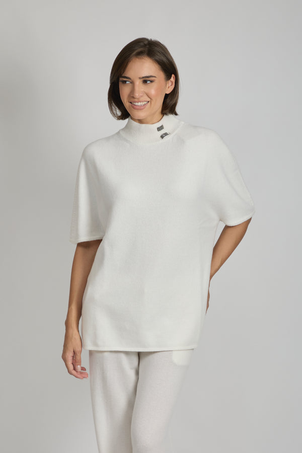 HIGH NECK JUMPER WITH DETAILS-WHITE