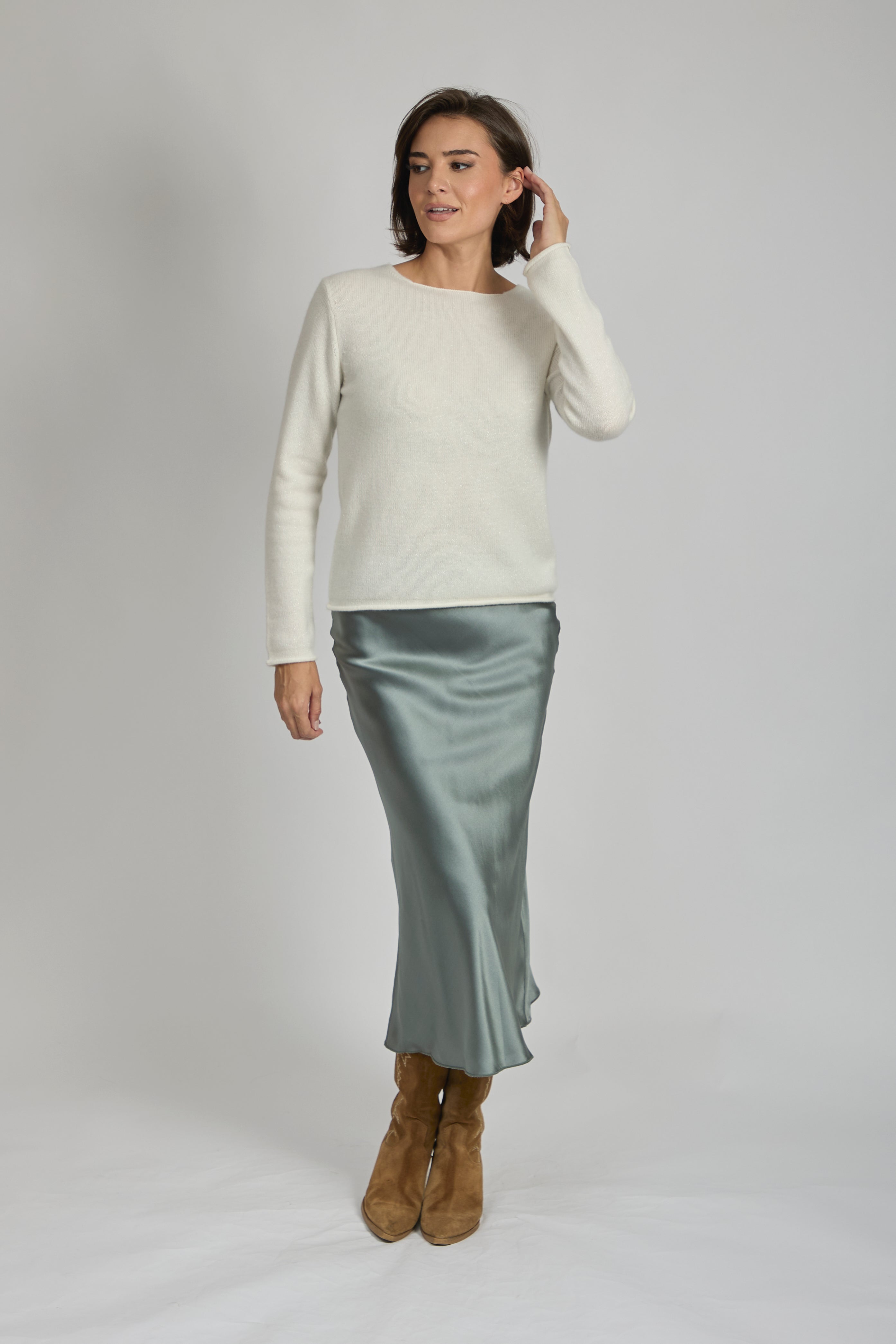 SILK SKIRT-ARDESIA