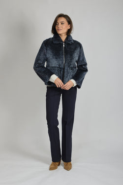 FLARE TROUSERS-NAVY