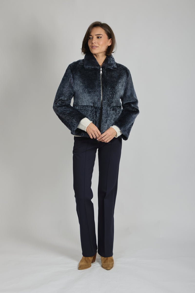 FLARE TROUSERS-NAVY