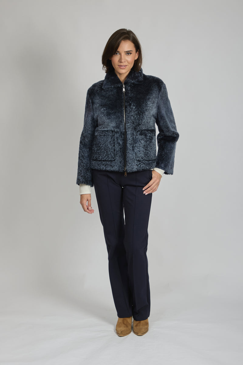 FLARE TROUSERS-NAVY