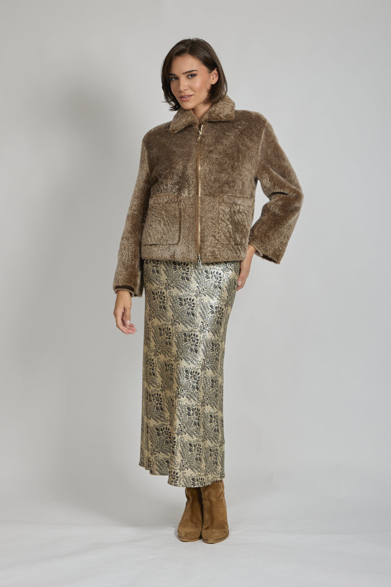 PRINTED SKIRT-GOLD