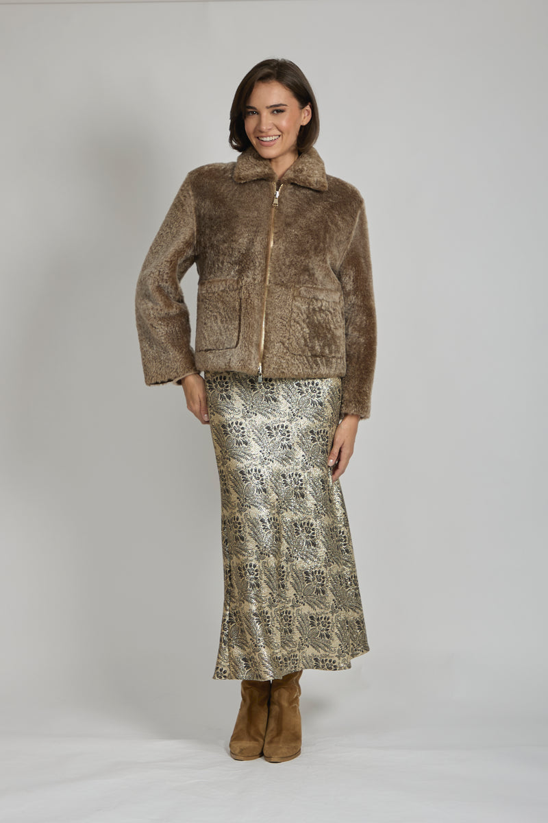 PRINTED SKIRT-GOLD