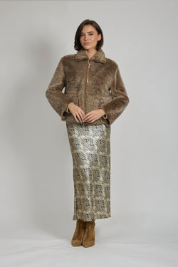PRINTED SKIRT-GOLD
