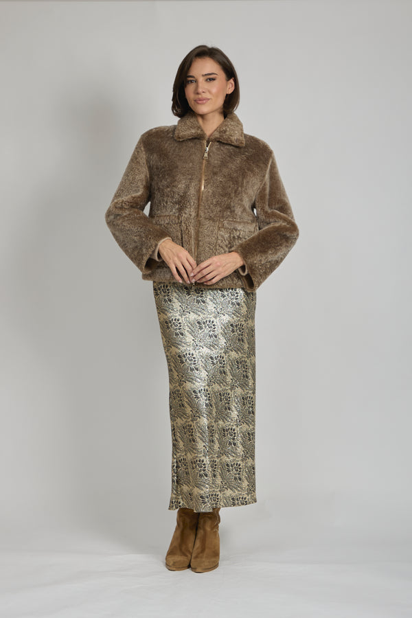 PRINTED SKIRT-GOLD