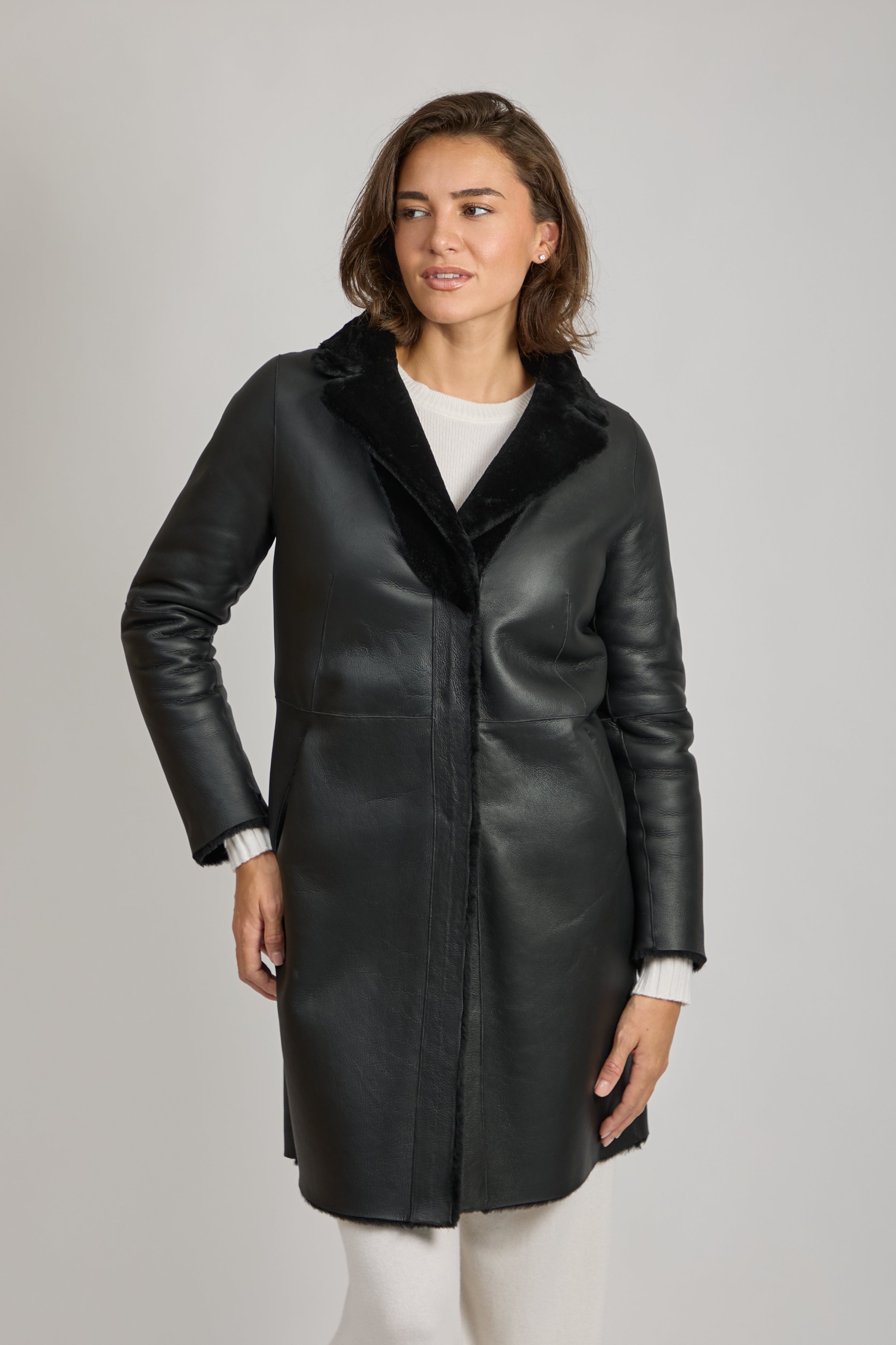 Black Shearling Coat