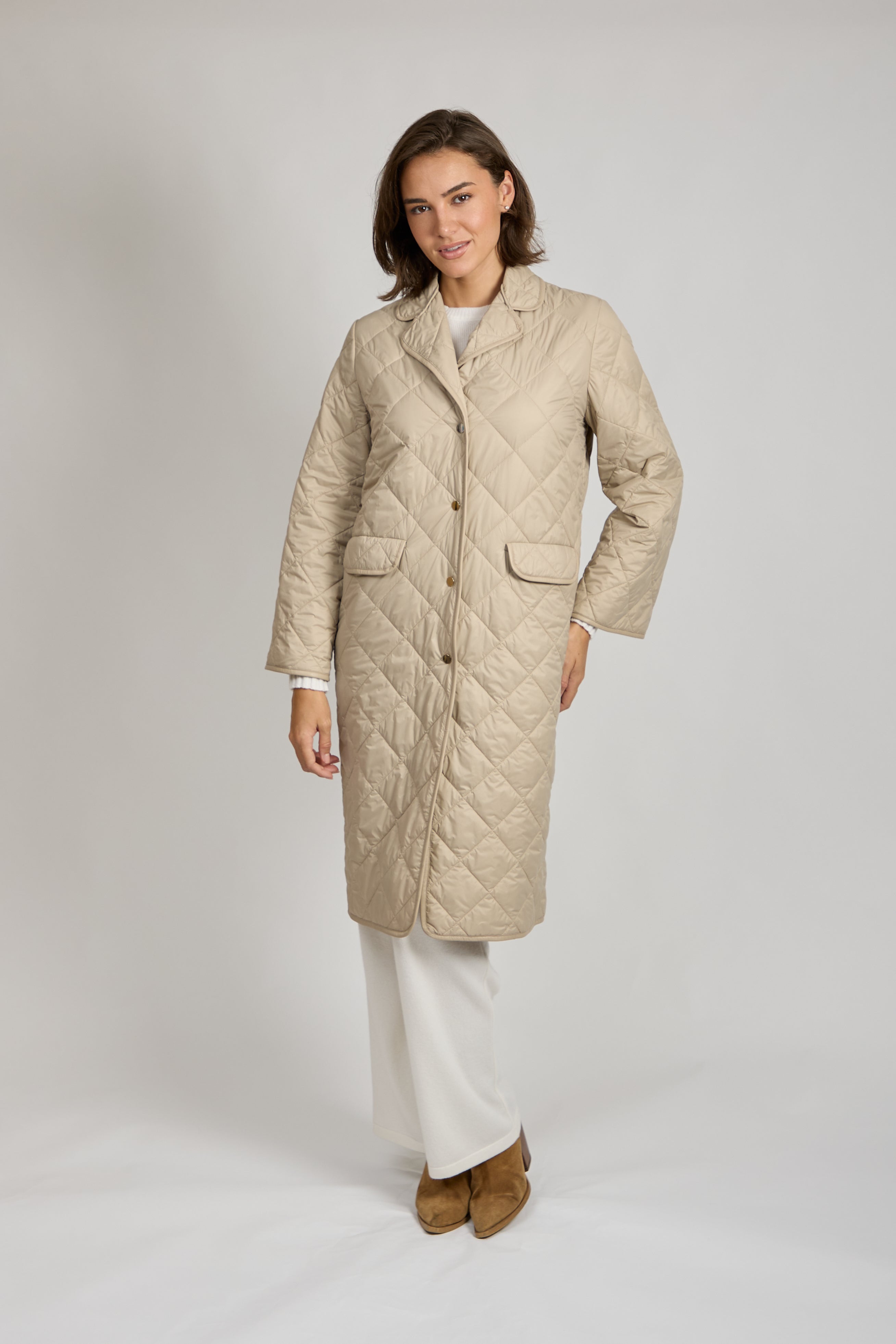 Angora Blend Quilted Coat