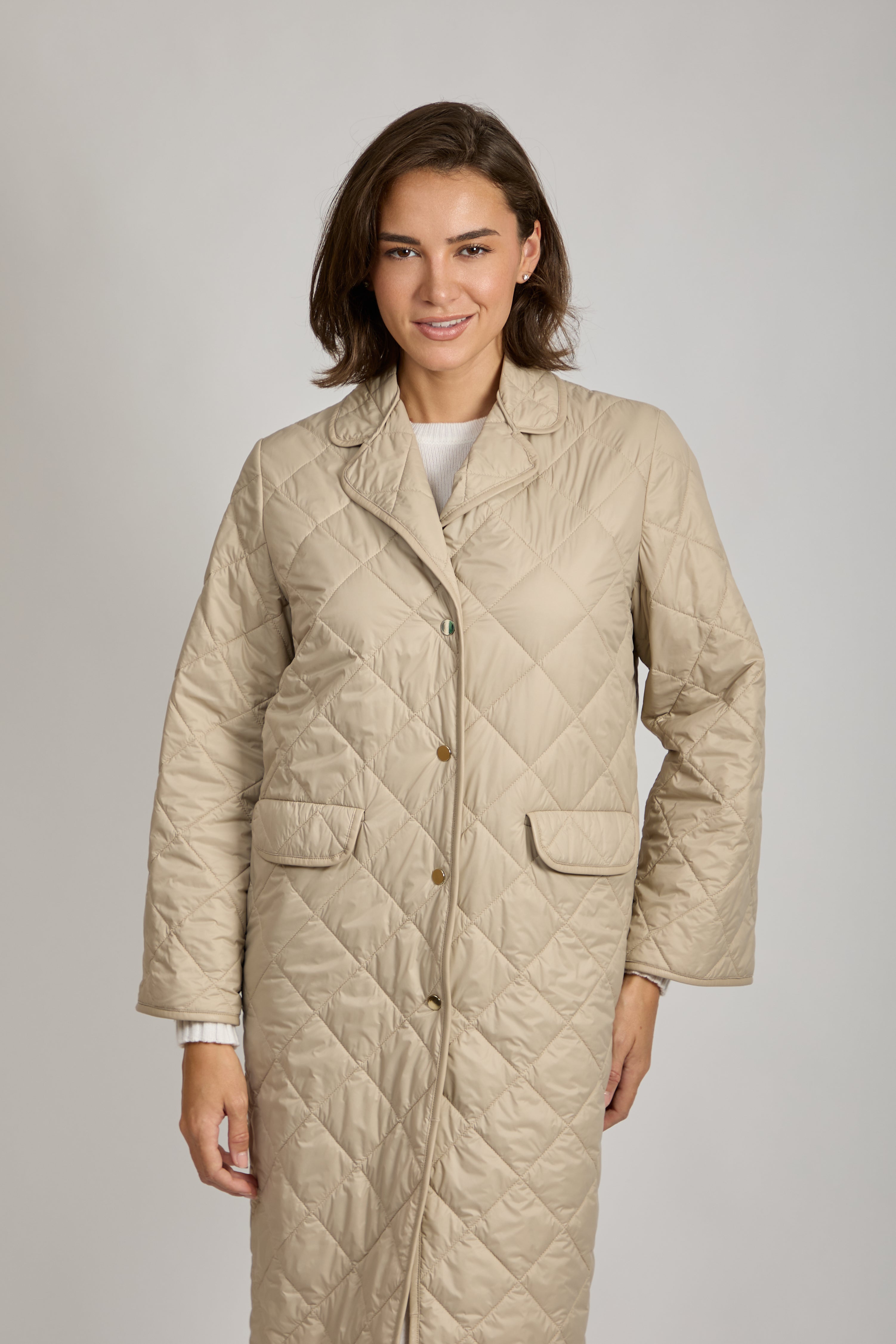 Angora Blend Quilted Coat