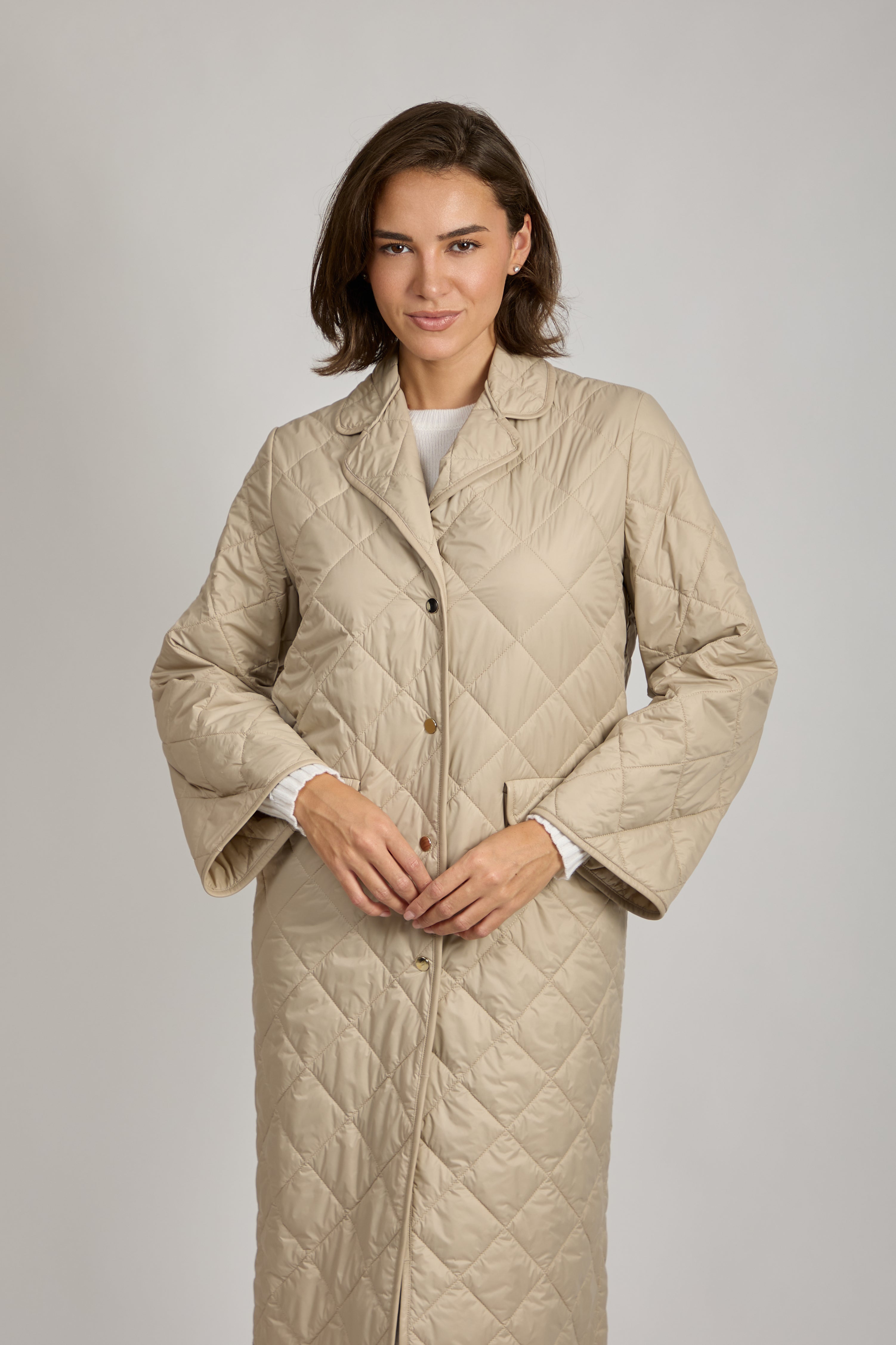 Angora Blend Quilted Coat