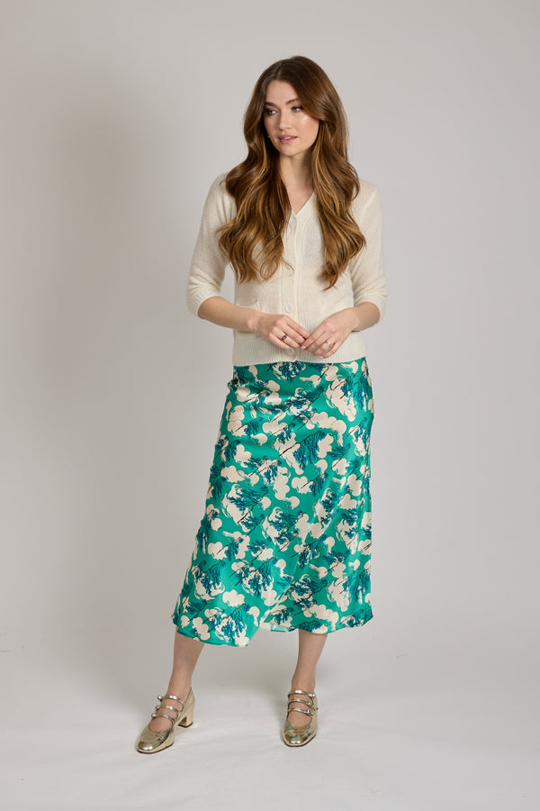 SILK SKIRT - GREEN