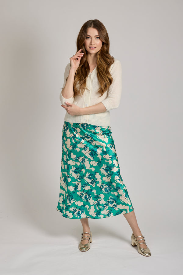 SILK SKIRT - GREEN