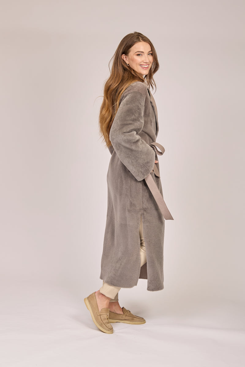 SHEARLING COAT-TAUPE