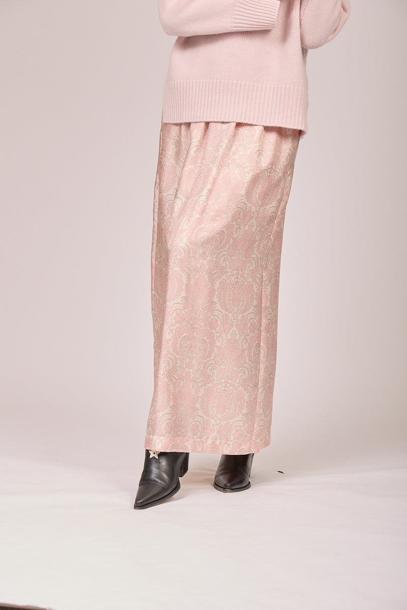 PRINTED SILK SKIRT-PEONY