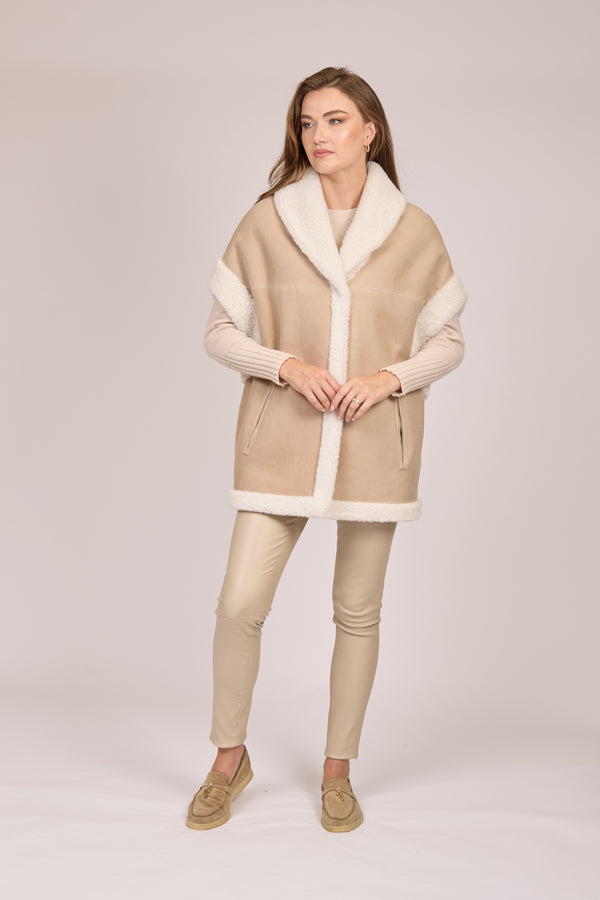 SHEARLING CAPE-CORDA