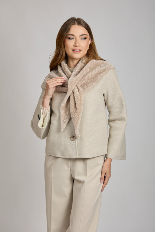 SHEARLING SHAWL-BEIGE