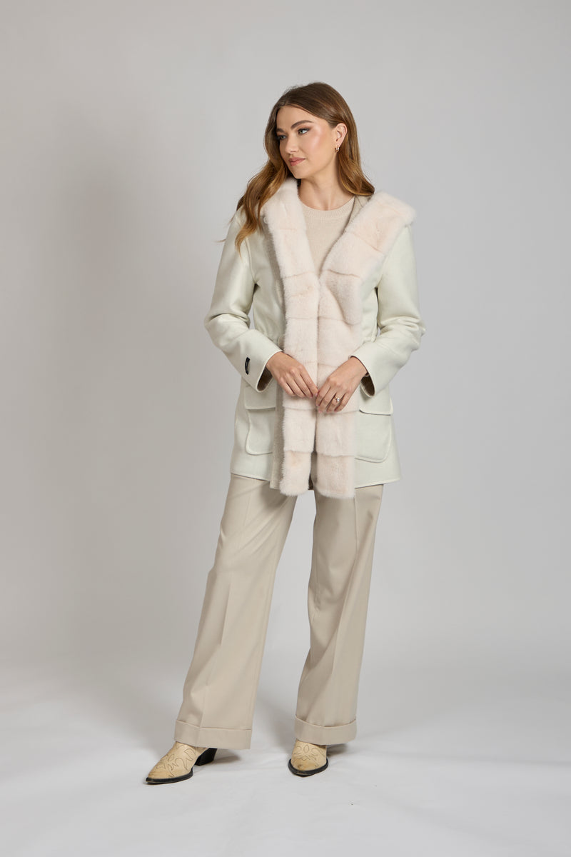 PARKA WITH MINK DETAILS-ANGORA