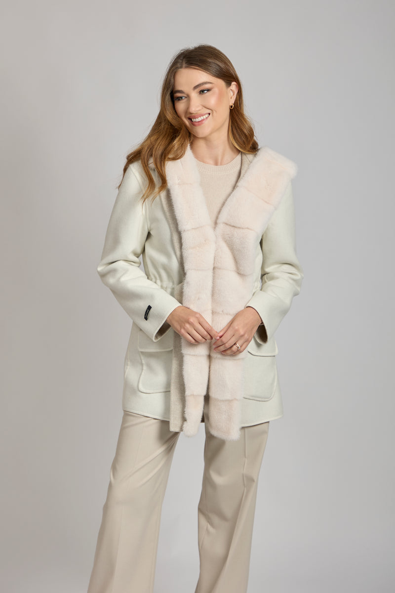 PARKA WITH MINK DETAILS-ANGORA
