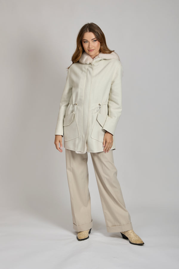PARKA WITH MINK DETAILS-ANGORA