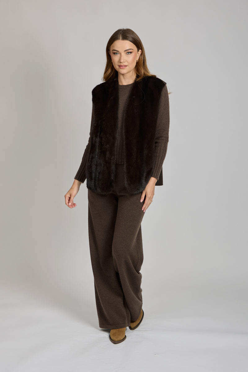 CASHMERE/MINK VEST-CARRUBA