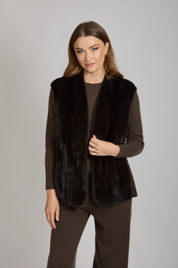 CASHMERE/MINK VEST-CARRUBA