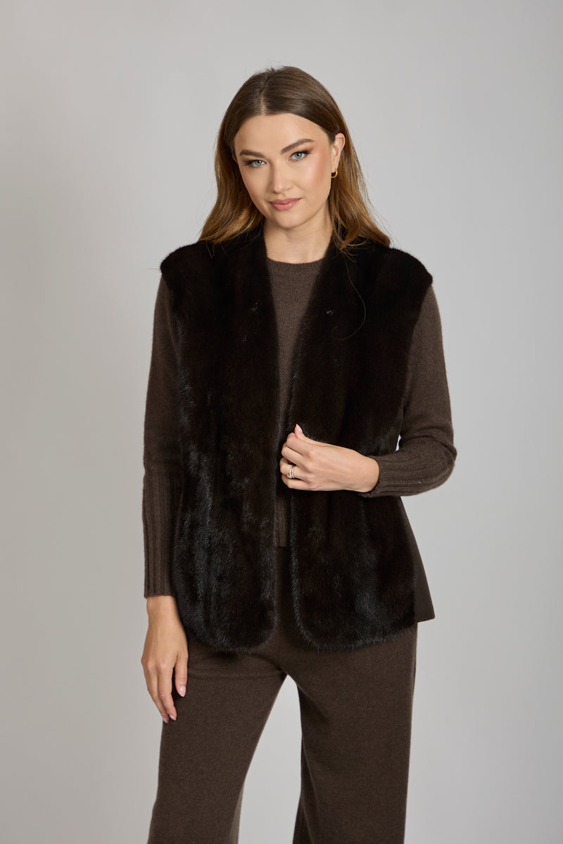 CASHMERE/MINK VEST-CARRUBA