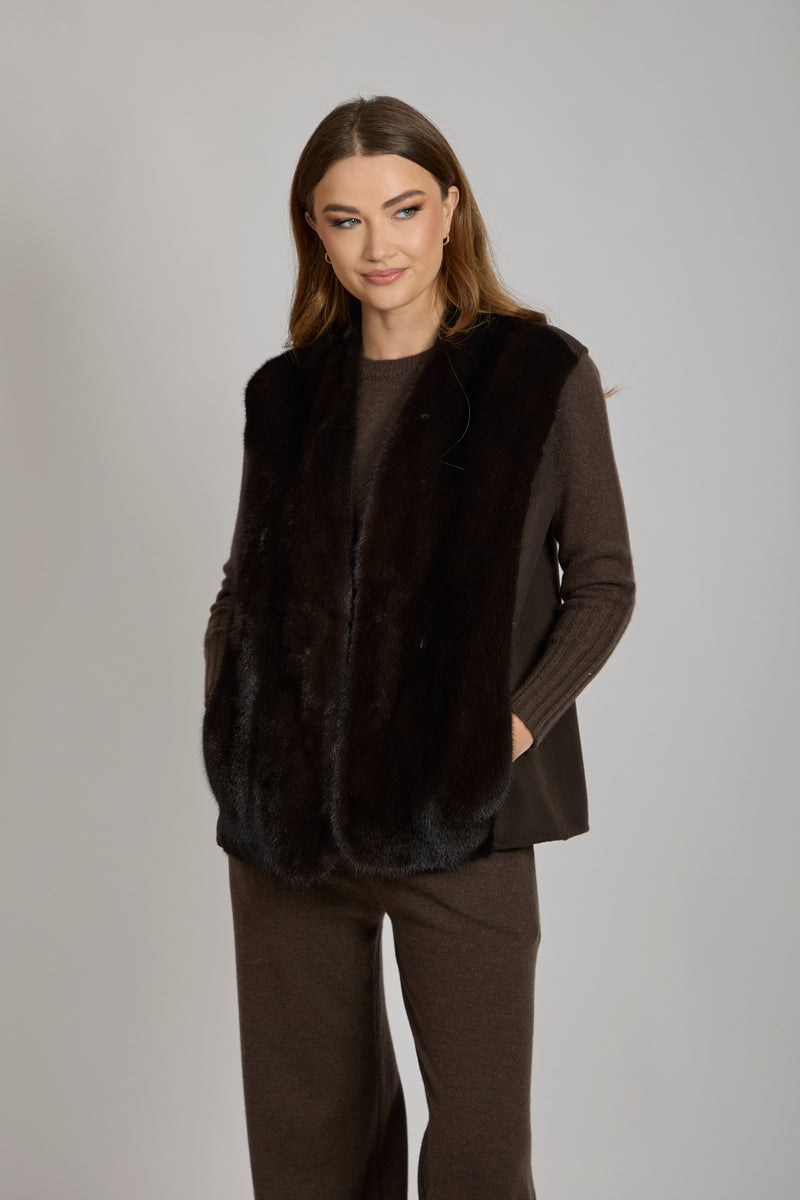 CASHMERE/MINK VEST-CARRUBA