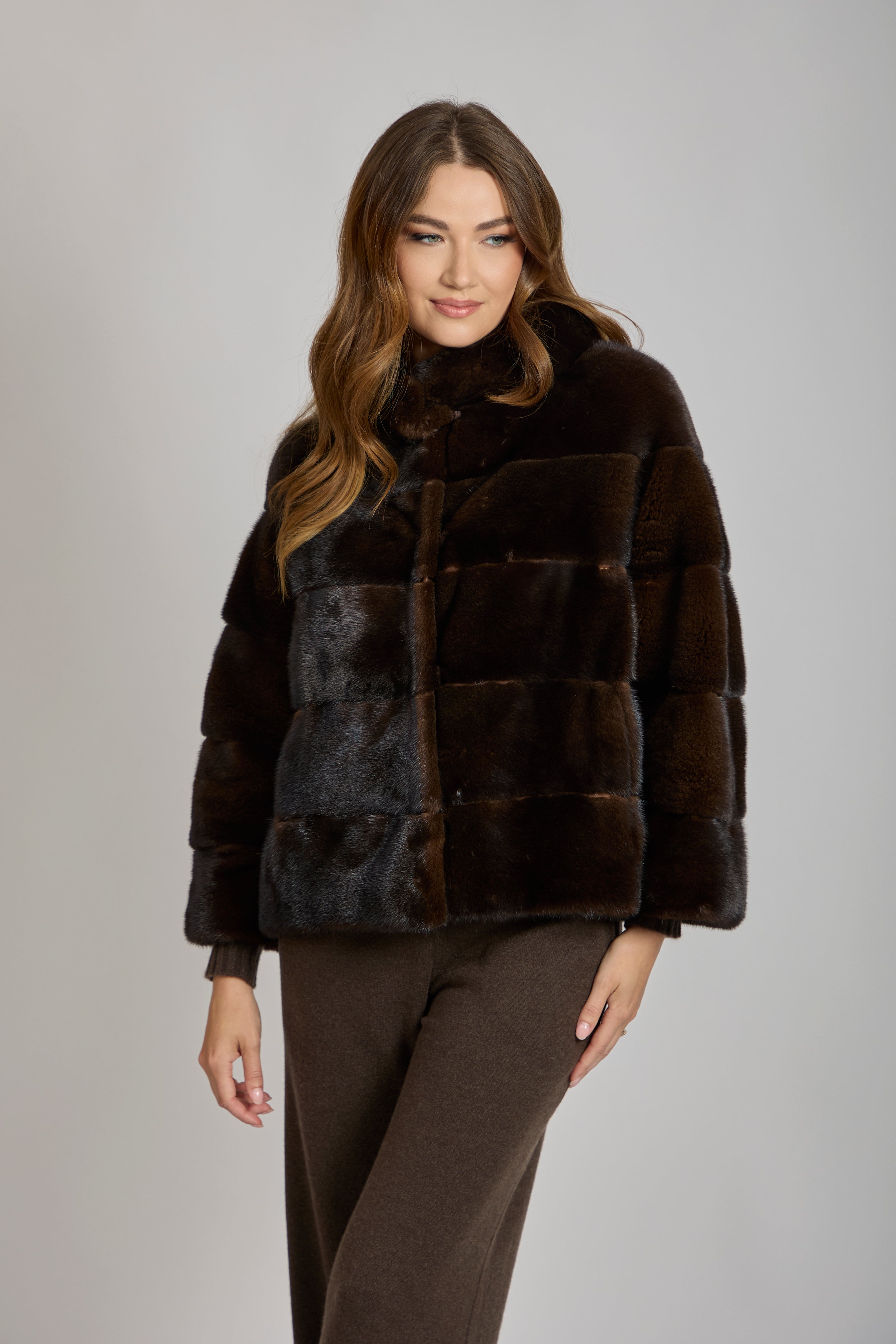 SHORT JACKET-MAHOGANY