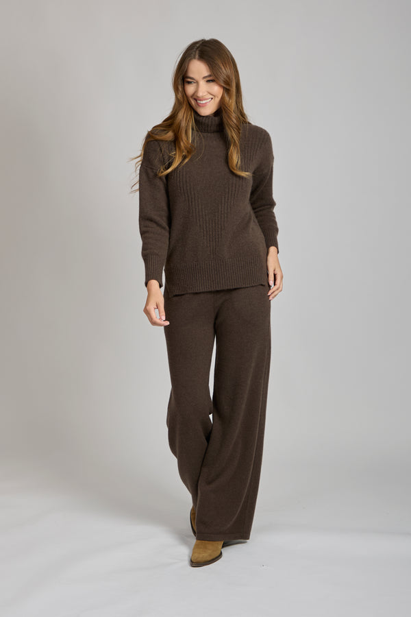HIGH NECK JUMPER-MARRONE