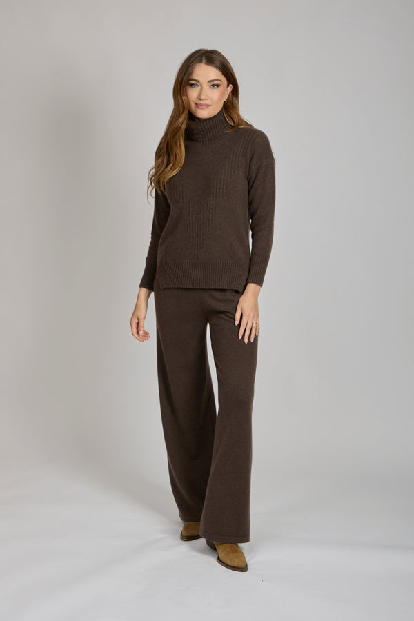 CASHMERE TROUSESR -MARRONE