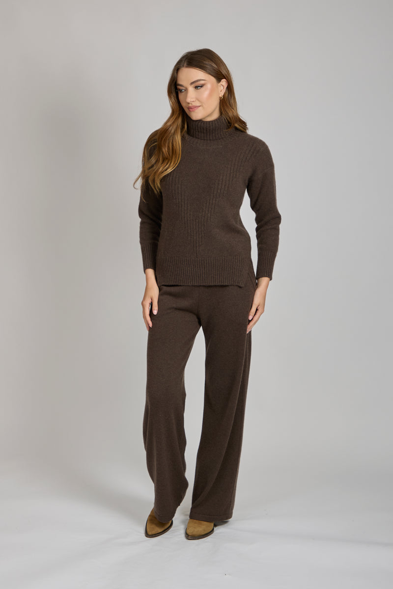 CASHMERE TROUSESR -MARRONE