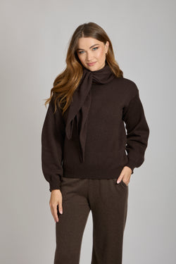 CASHMERE JUMPER WITH SCARF-CARRUBA