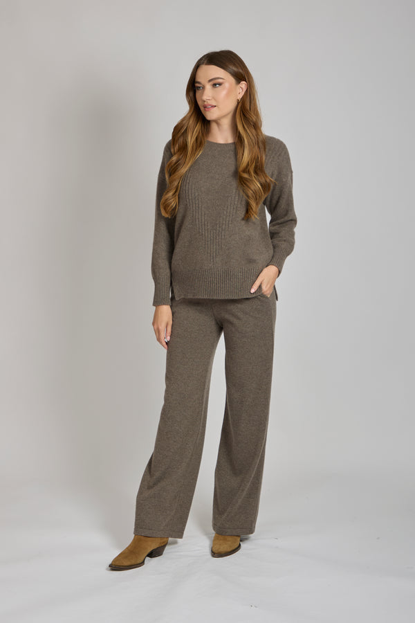 CASHMERE TROUSERS-TAUPE
