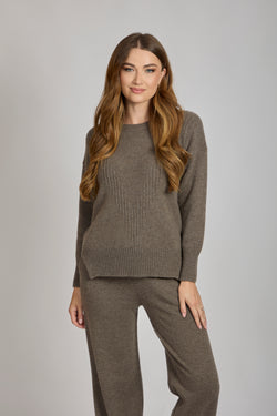 CREW NECK JUMPER-MARRONE