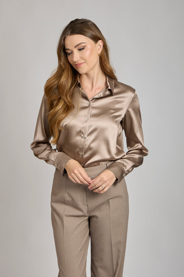 SILK SHIRT- TORTORA